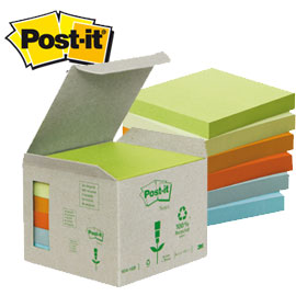 Blocco 100foglietti post-it®notes green 76x76mm 654-1gb natural