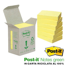 Blocco 100foglietti post-it®notes green 38x51mm 653-1b giallo