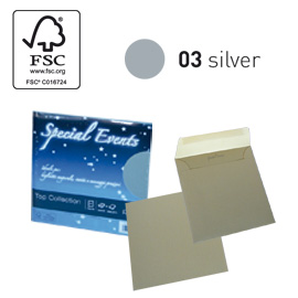 Blister 5buste+5biglietti f.to 17x17cm argento 03 special events
