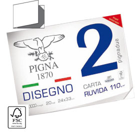 Blocco disegno pigna2 24x33cm 4 angoli 20fg 110gr liscio squadrato
