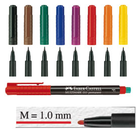 Busta 8 colori pennarello multimark 1,0mm medio faber-castell