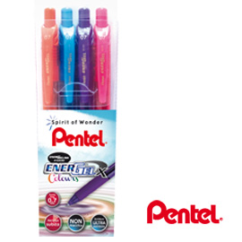 Busta 4 roller a scatto energel x bl107 0.7mm pentel