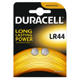 Blister 2 pile alcaline duracell 1,5v 150mah (lr44)