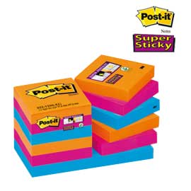 Blocco 90foglietti post-it®super sticky 47.6x47.6mm 622-12ss-eg bangkok