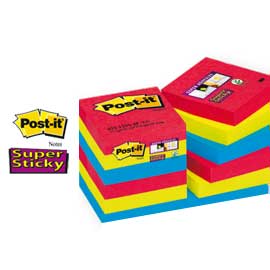 Blocco 90foglietti post-it®super sticky 47.6x76mm 622-12ss-jp bora bora