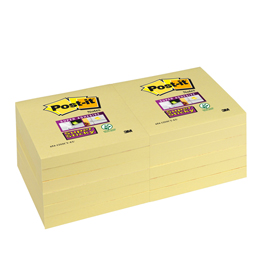 Blocco 90foglietti post-it®super sticky giallo canary™ 76x76mm 654-12ss-cy