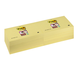 Blocco 90foglietti post-it®super sticky giallo canary™ 76x127mm 655-12ss-cy