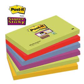 Blocco 90foglietti post-it®super sticky 76x127mm 655-6ss-mar-eu marrakesh