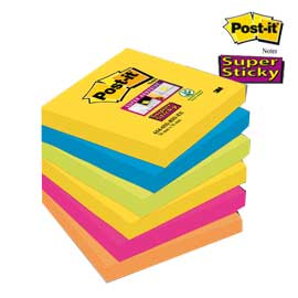Blocco 90foglietti post-it®super sticky 76x76mm 654-6ss rio-eu rio de janeiro