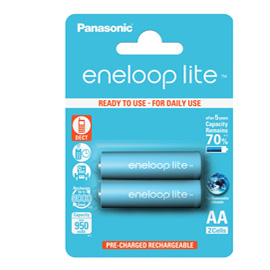 Blister 2 stilo ricaricabili eneloop lite aa panasonic