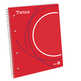 Blocco spiralato twins c/fori e microperforazione 223x297mm 1rigo 80fg 80gr bm