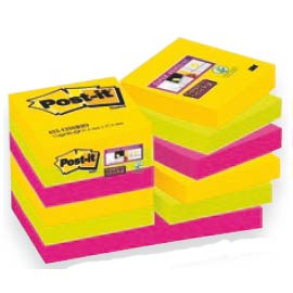 Blocco 90foglietti post-it®super sticky 47,6x47,6mm 622-12ss-rio-eu rio de j