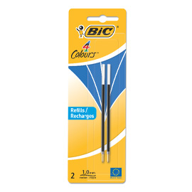 Blister 2 refills blu per bic®4 colors pen desk 1,0