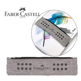 Bustina portapenne grip melange grigio faber castell