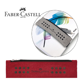 Bustina portapenne grip melange marsala rosso faber castell
