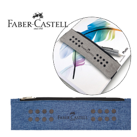 Bustina portapenne grip melange blu avio faber castell