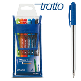 Busta 6 penna sfera tratto 1grip 1,0mm colori assortiti