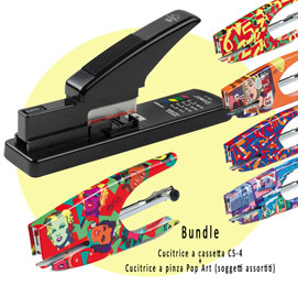 Bundle cucitrice a cassetta cs-4 + cucitrice a pinza pop art