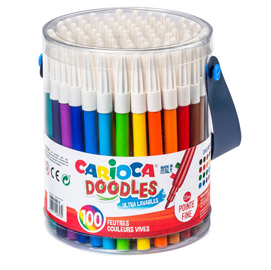 Barattolo 100 pennarelli fine doodle colori assortiti carioca