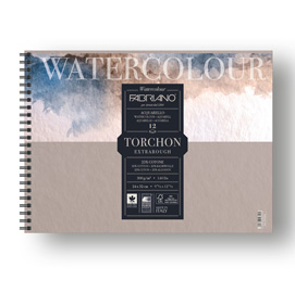 Blocco spiralato 24x32cm 12fg 300gr watercolour torchon fabriano