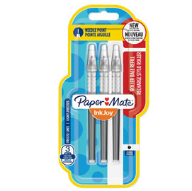 Blister 3 refill inkjoy roller liquid stick 0,5mm nero papermate