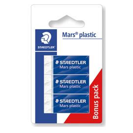 Blister 3 gomme marsplastic mini 526 53 bianca staedtler