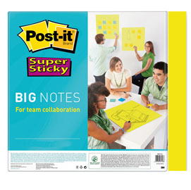 Blocco 30 fogli post-it®super sticky 279x279mm big notes giallo bn11-eu