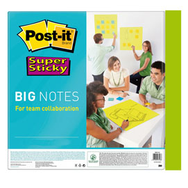 Blocco 30 fogli post-it®super sticky 558x558mm big notes verde neon bn22-eu