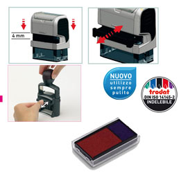 Blister da 3 tamponi 6/4912-2 blu/rosso trodat
