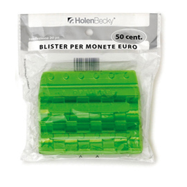 Blister 20 portamonete in pvc 50cent verde