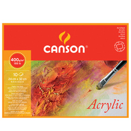 Blocco collato 4 lati canson acrylic 24x32 cm 10 fg. 400 gr. Canson