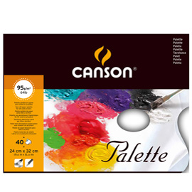Blocco tavolozza collato 2 lati canson 24x32 cm 40 fg. 95 gr. Canson