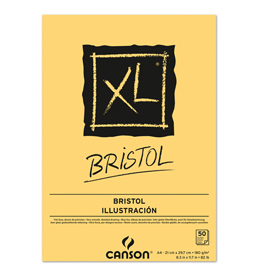 Blocco collato lato corto xl bristol a4 50 fg. 180 gr. Canson