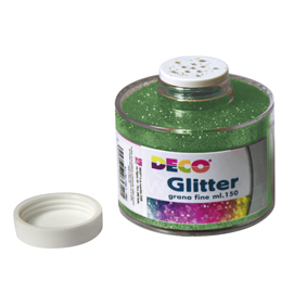 Barattolo glitter grana fine 150ml verde art.130/100 cwr