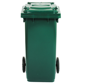 Bidone carrellato 240lt verde scuro per raccolta differenziata