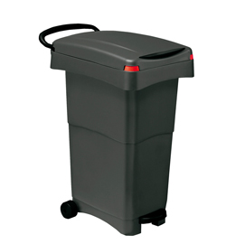 Bidone mobile 80lt a pedale grigio per raccolta differenziata