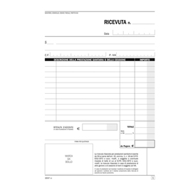 Blocco ricevute sanitarie 50/50 copie autoric.21,5x14,8cm se165470000 semper