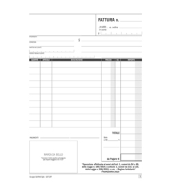 Blocco fatture per regime forfettario - 50 pagine - autoricalcante - 21,5x14,8cm - du1671rf000 - data ufficio