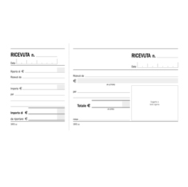Blocco ricevute generiche madre figlia - 100 pagine - 10x21,5cm - 160100000 - flex