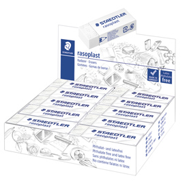 Box 20 gomme rasoplast 526 b20 dim. 63x13x23mm bianca per matita staedtler