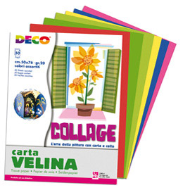 Busta di carta velina 50fg 50x76cm 10 colori assortiti cwr