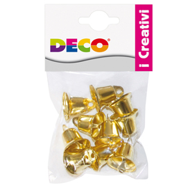 Busta 10 campanellini dim. 22mm in metallo color oro 11491 cwr