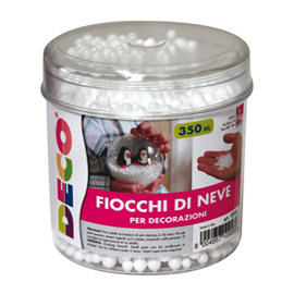 Barattolo 350ml palline neve in polistirolo 10958 cwr