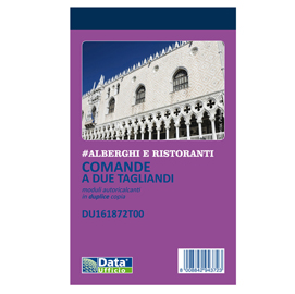 Blocco comande 2 tagliandi - 25/25 copie autoricopianti - 16,8x10cm - du161872t00 - data ufficio