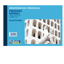 Blocco presenze mensili - 25/25 copie autoricalcanti - 14,8x21,5cm - du16731c000 - data ufficio