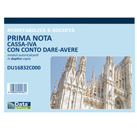 Blocco prima nota cassa - iva (dare/avere) - 50/50 copie autoricalcanti - 21,5x29,7cm - du16832c000 - data ufficio