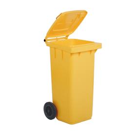 Bidone carrellato 240lt giallo per raccolta differenziata