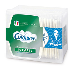 Bastoncini con cotone - cotoneve - cofanetto da 200 pezzi