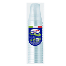Bicchieri diamant - riutilizzabili - polistirene - 250 ml - dopla - conf. 25 pezzi