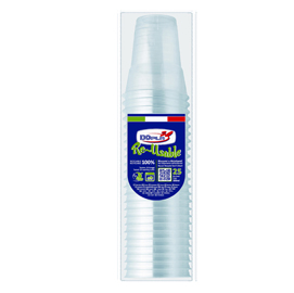 Bicchieri diamant - riutilizzabili - polistirene - 300 ml - dopla - conf. 25 pezzi